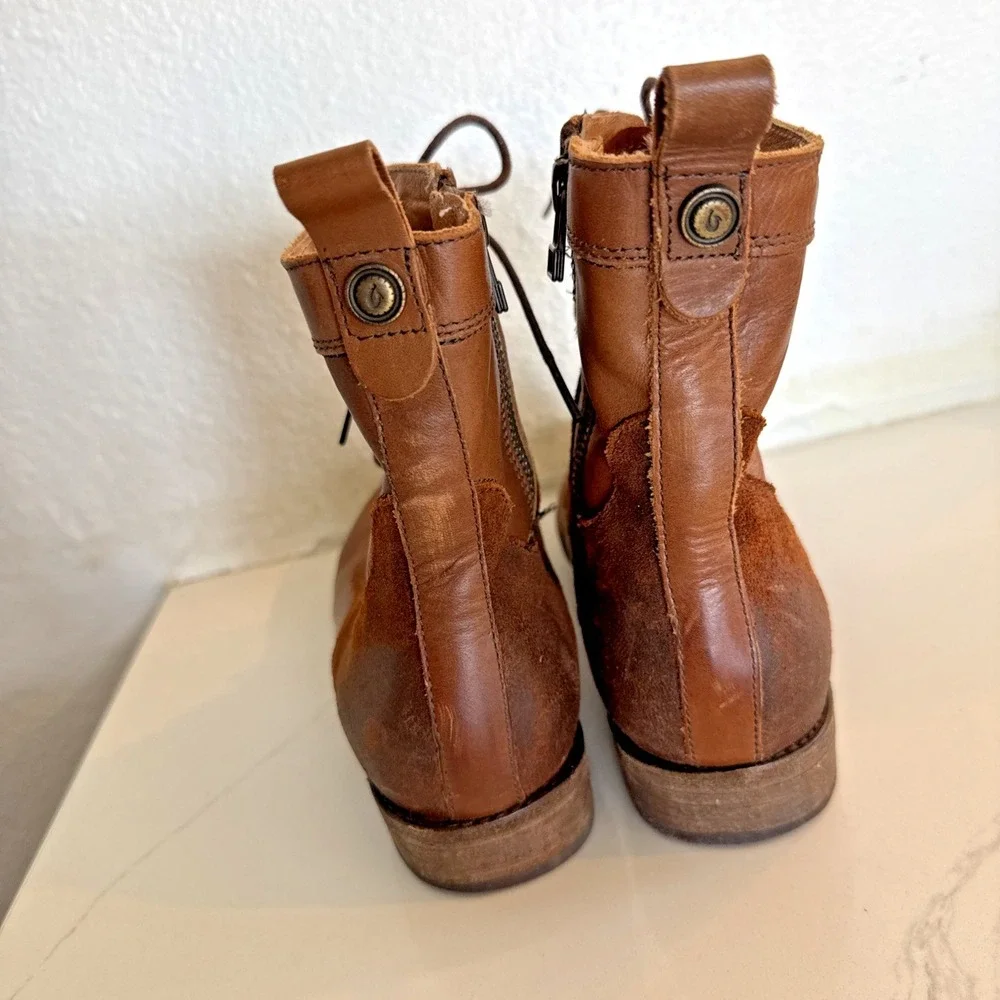 Womens Olukai Nani Kamea Lace up Boots Size 6.5 Brown‎ Ankle Combat